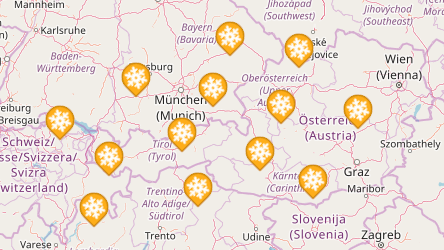 Skigebiete &uuml;ber die Karte finden