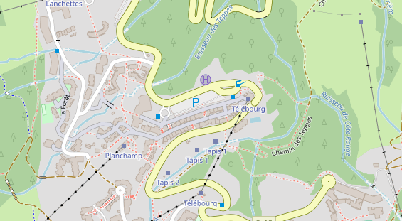 Skigebiet auf Satellitenbild