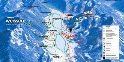 Skiregion - Après Ski im Skigebiet: Skihütten mit Après Ski - Kärnten - Winter Panorama - Skigebiet Weissensee