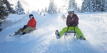 Skiregion - Schweiz - Auf unserer abwechslungsreichen Schlittelpiste ins Tal gleiten und dabei Schneegestöber im Gesicht spüren, ein Vergnügen für Gross und Klein. Der Schlitten zu diesem Spass kann bei der Bergstation Prodalp gemietet werden.  - Wintersportgebiet Flumserberg