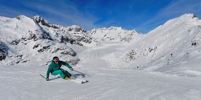 Skiregion - Après Ski im Skigebiet: Schirmbar - Schweiz - Skifahren mit Blick auf den Grossen Aletschgletscher - Skigebiet Aletsch Arena