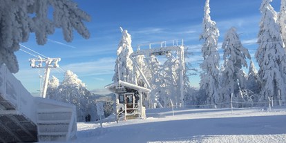 Skiregion - Preisniveau: € - Bergstation am kleinen Almberglift - Skigebiet Mitterdorf