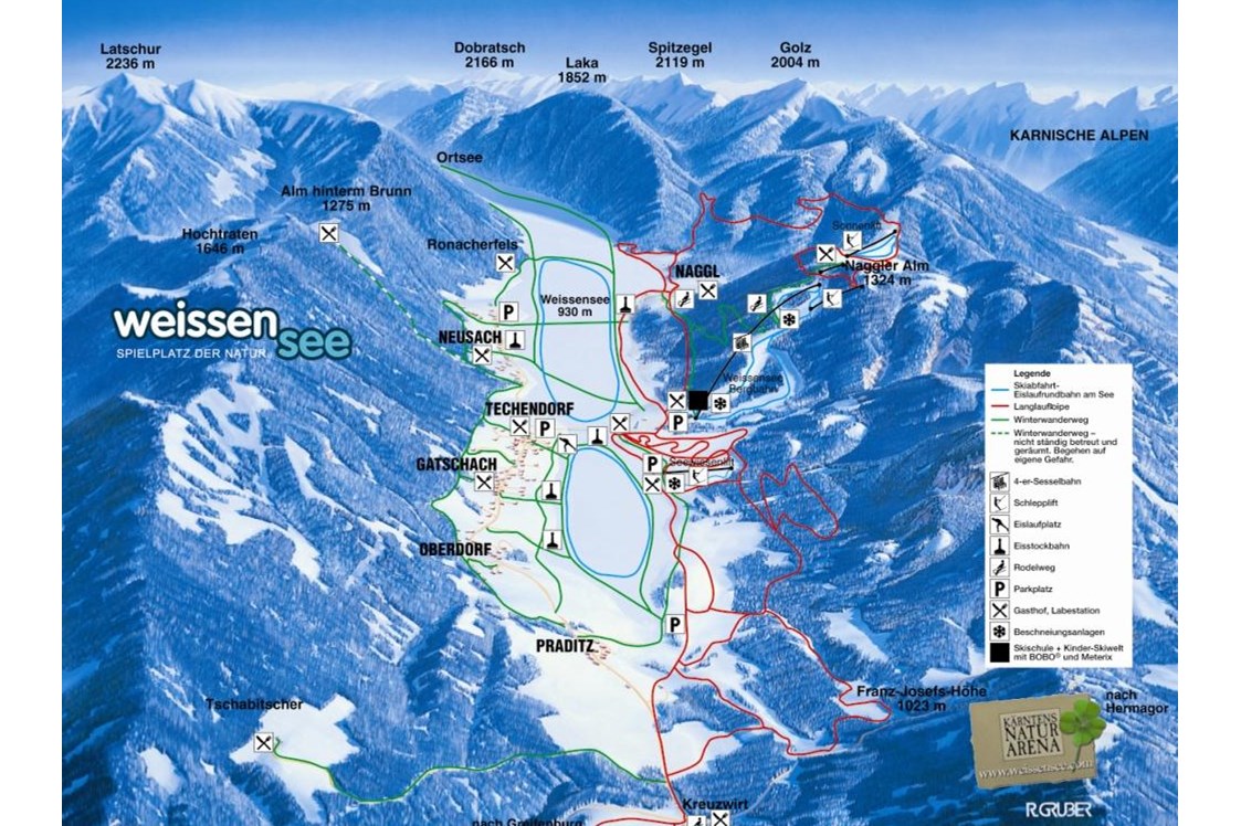 Skigebiet: Winter Panorama - Skigebiet Weissensee