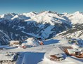 Skigebiet: Übersicht Penkenjoch/Finkenberger Almbahnen mit Blick Richtung Rastkogel und Eggalm - Ski- und Gletscherwelt Zillertal 3000