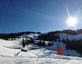 Skigebiet: Abfahrt zur Wengeralm bei schönstem Wetter - Skigebiet Dorfgastein-Großarltal