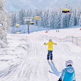 Skigebiet: Am Ende des FilZoo der sich beim Sixpack befindet können die Kinder eine Wellenbahn erwarten - Skigebiet Filzmoos