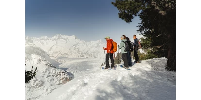 Skiregion - Wallis - Schneeschuhlaufen mit Blick auf den Grossen Aletschgletscher - Skigebiet Aletsch Arena